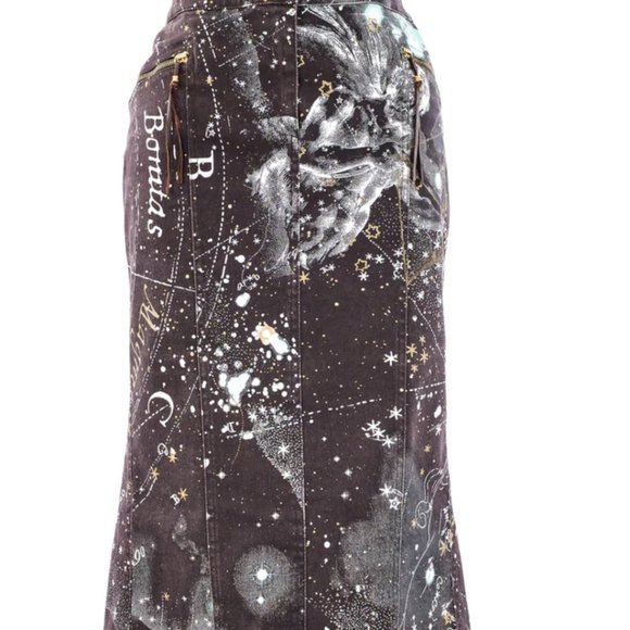 Roberto Cavalli Black Starry Print Skirt - Picture 3 of 9